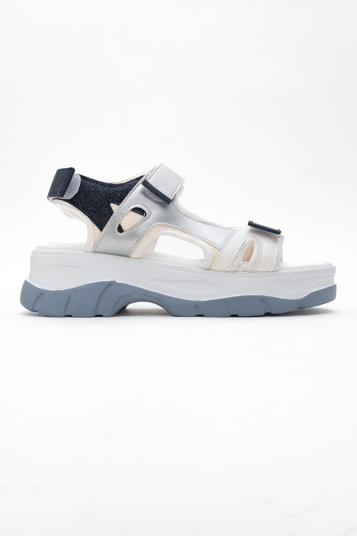 4740 - White-Navy Strap Sandal (Women)