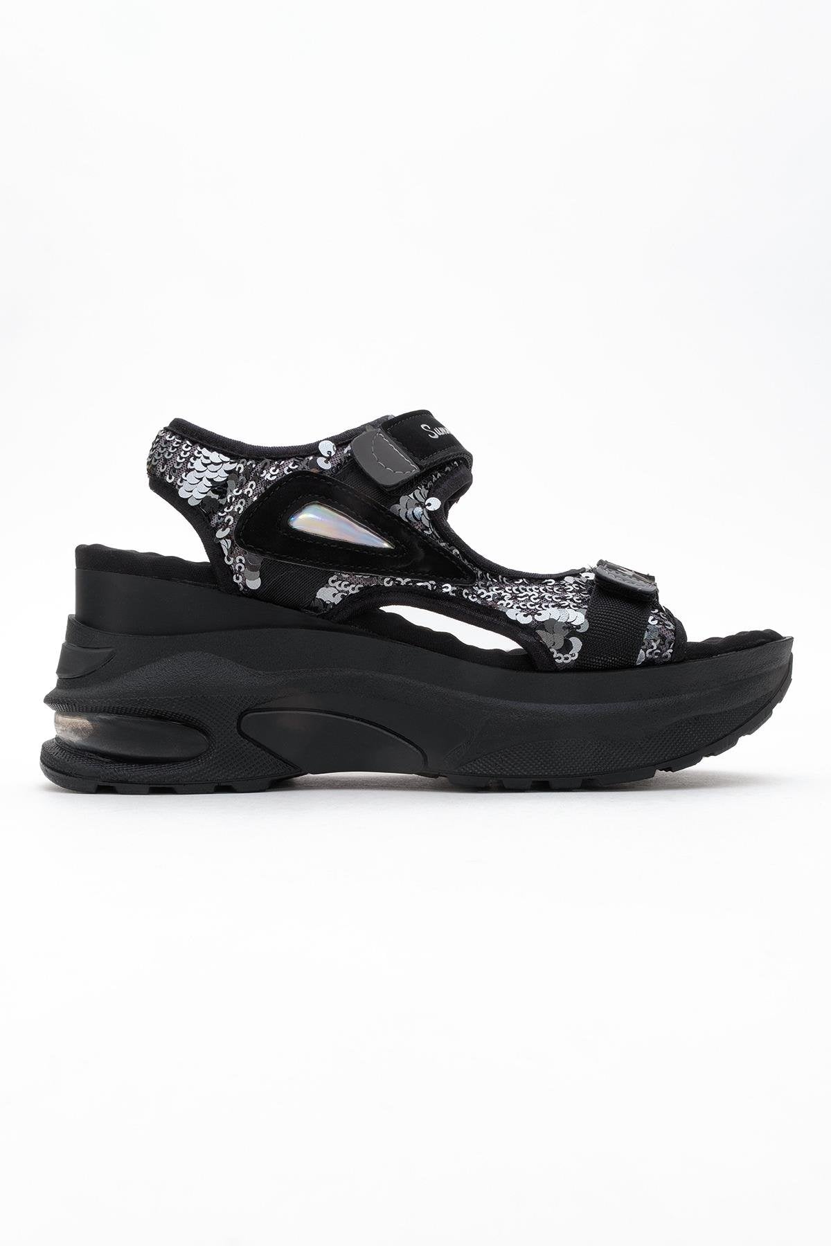 Arthur - Black-Grey Platform Sport Sandal (Women)