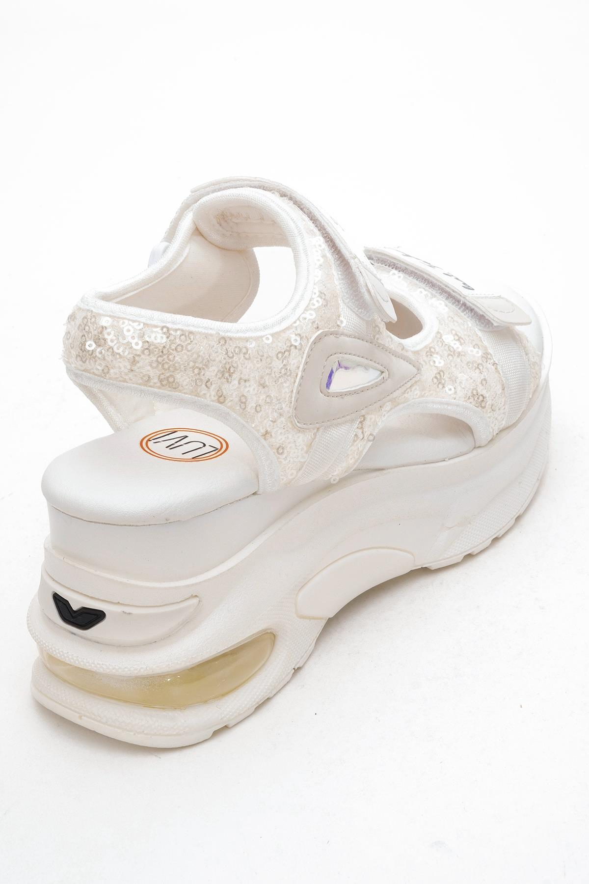 Arthur - White-White Platform Sport Sandal (Women)