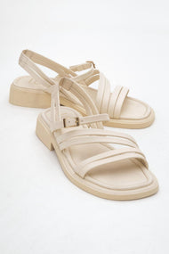 Cesar - Beige Leather Sandals (Women)