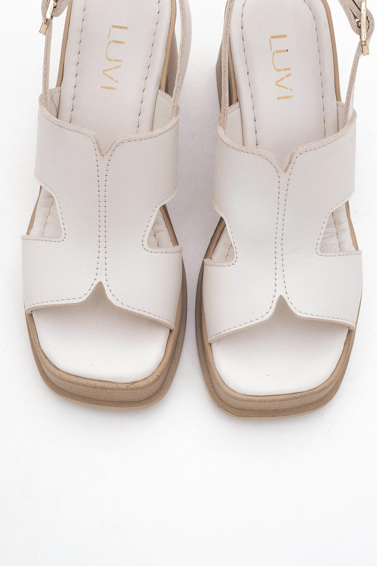Zennia White Leather Platform Sandal (Women)
