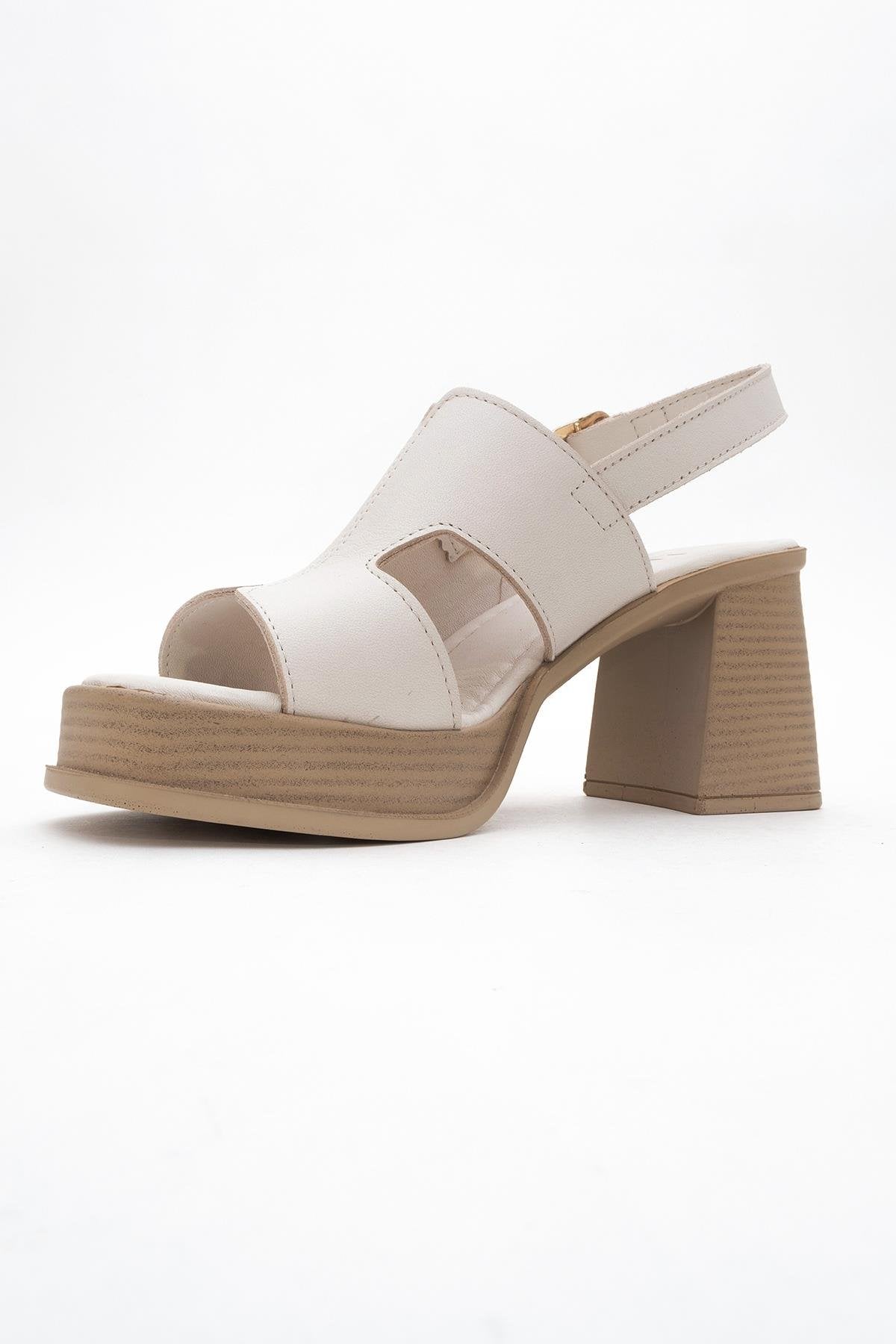 Zennia White Leather Platform Sandal (Women)