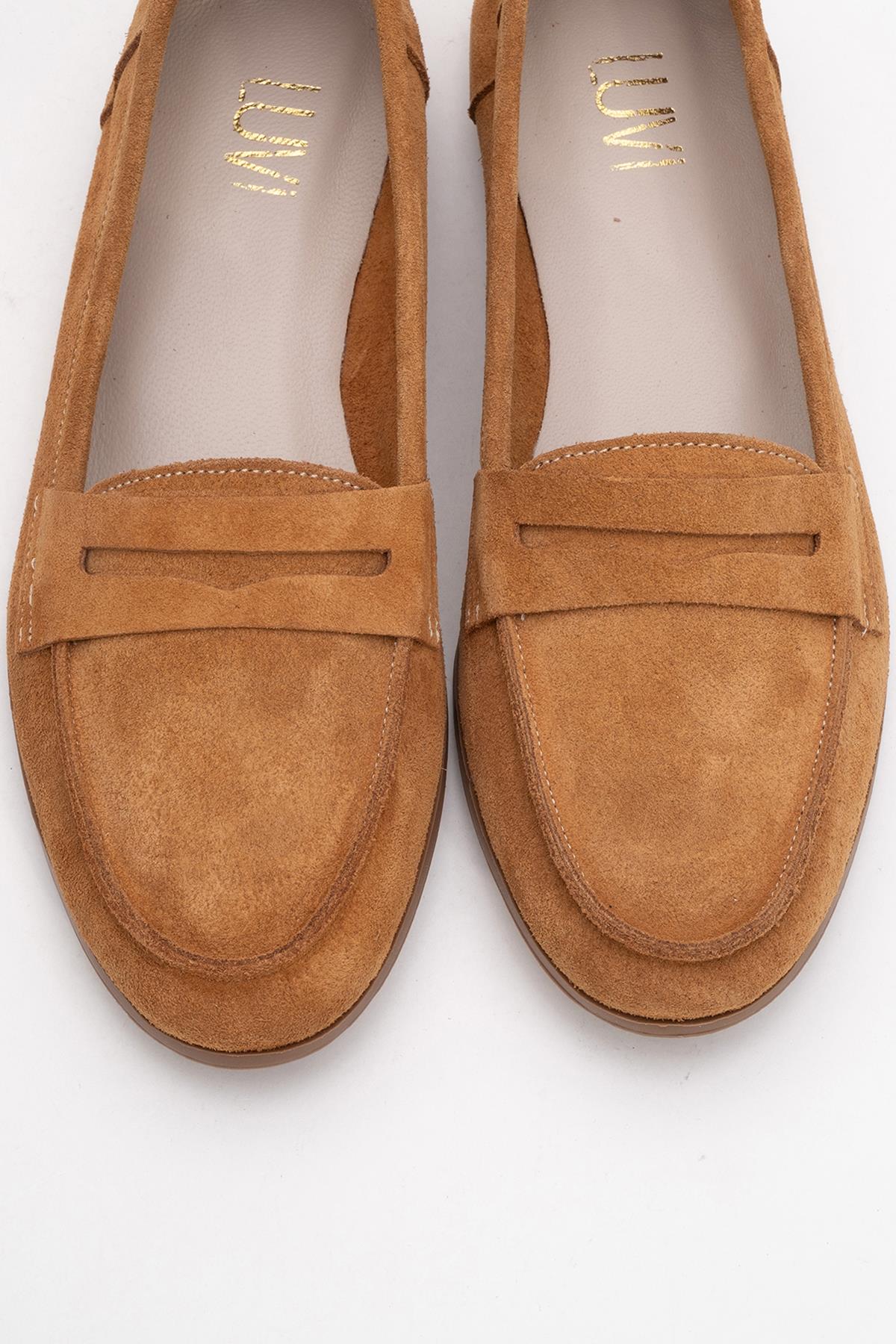 F02 - Cognac Genuine Leather Loafer Shoe (Women)