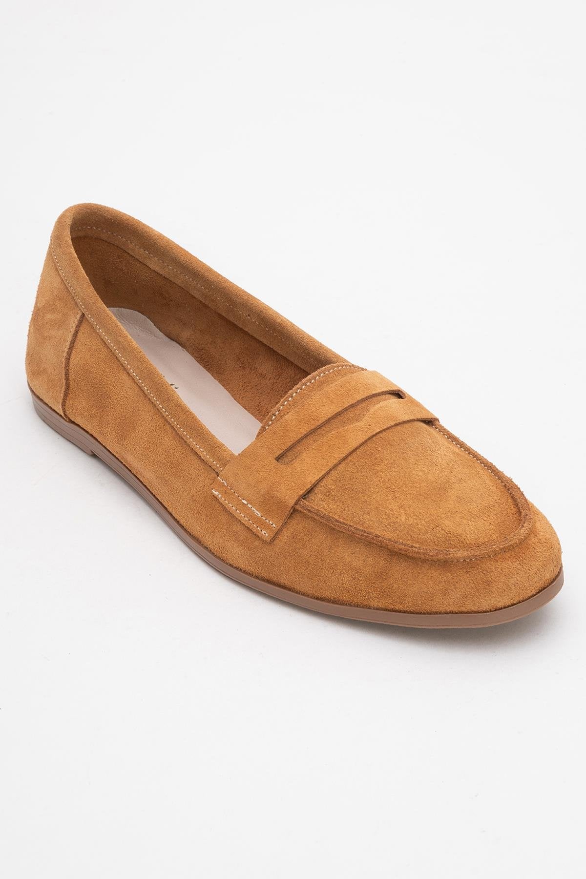 F02 - Cognac Genuine Leather Loafer Shoe (Women)