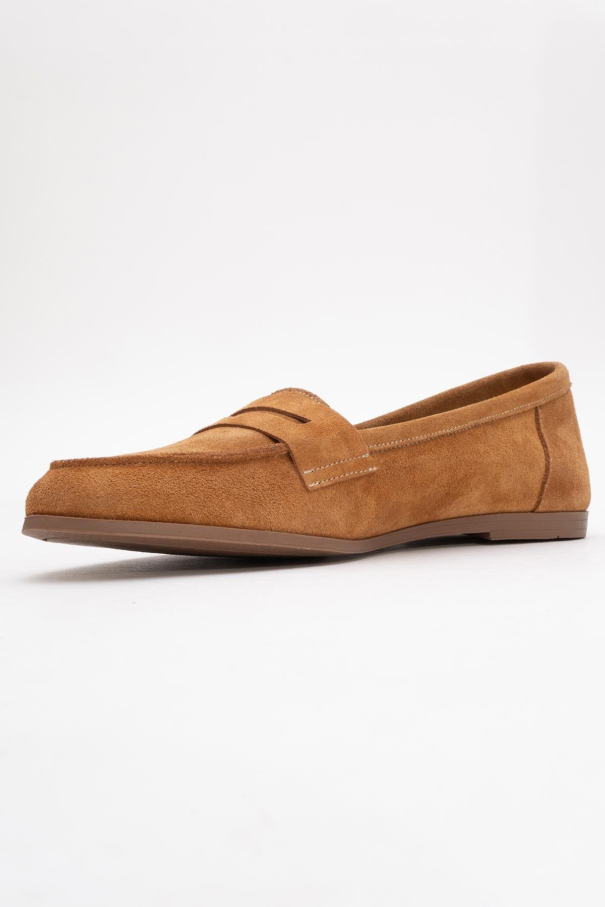 F02 - Cognac Genuine Leather Loafer Shoe (Women)