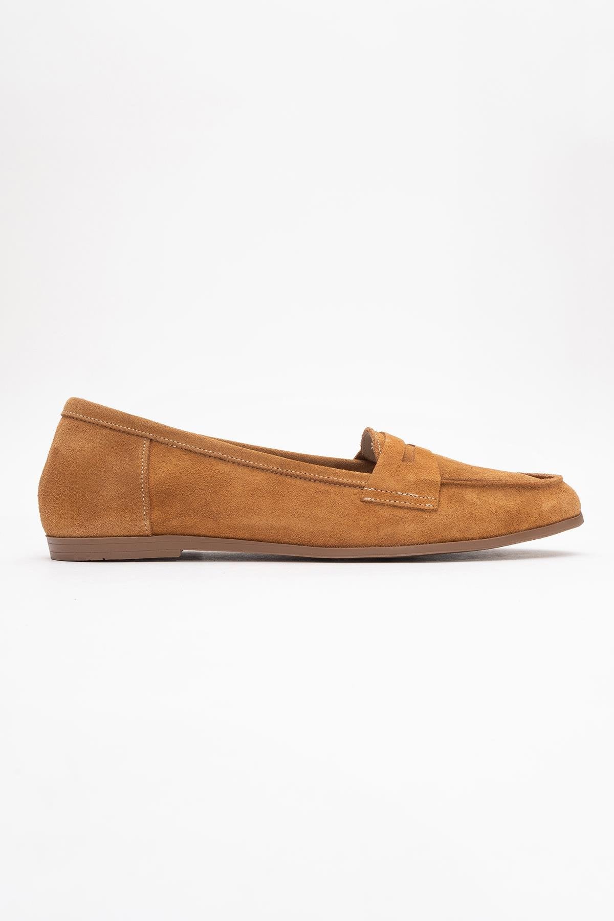 F02 - Cognac Genuine Leather Loafer Shoe (Women)