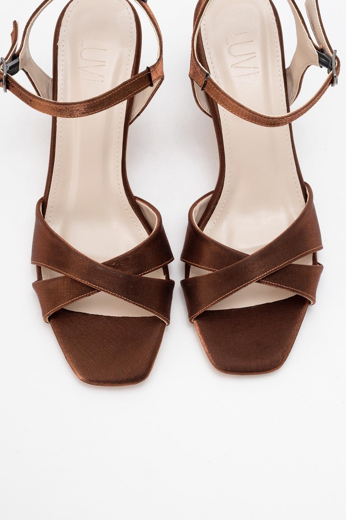 Melin - Copper Satin Cross-Strap Heeled Shoe (Women)