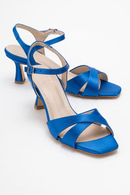 Melin - Sapphire Satin Cross-Strap Stiletto Pump (Women)