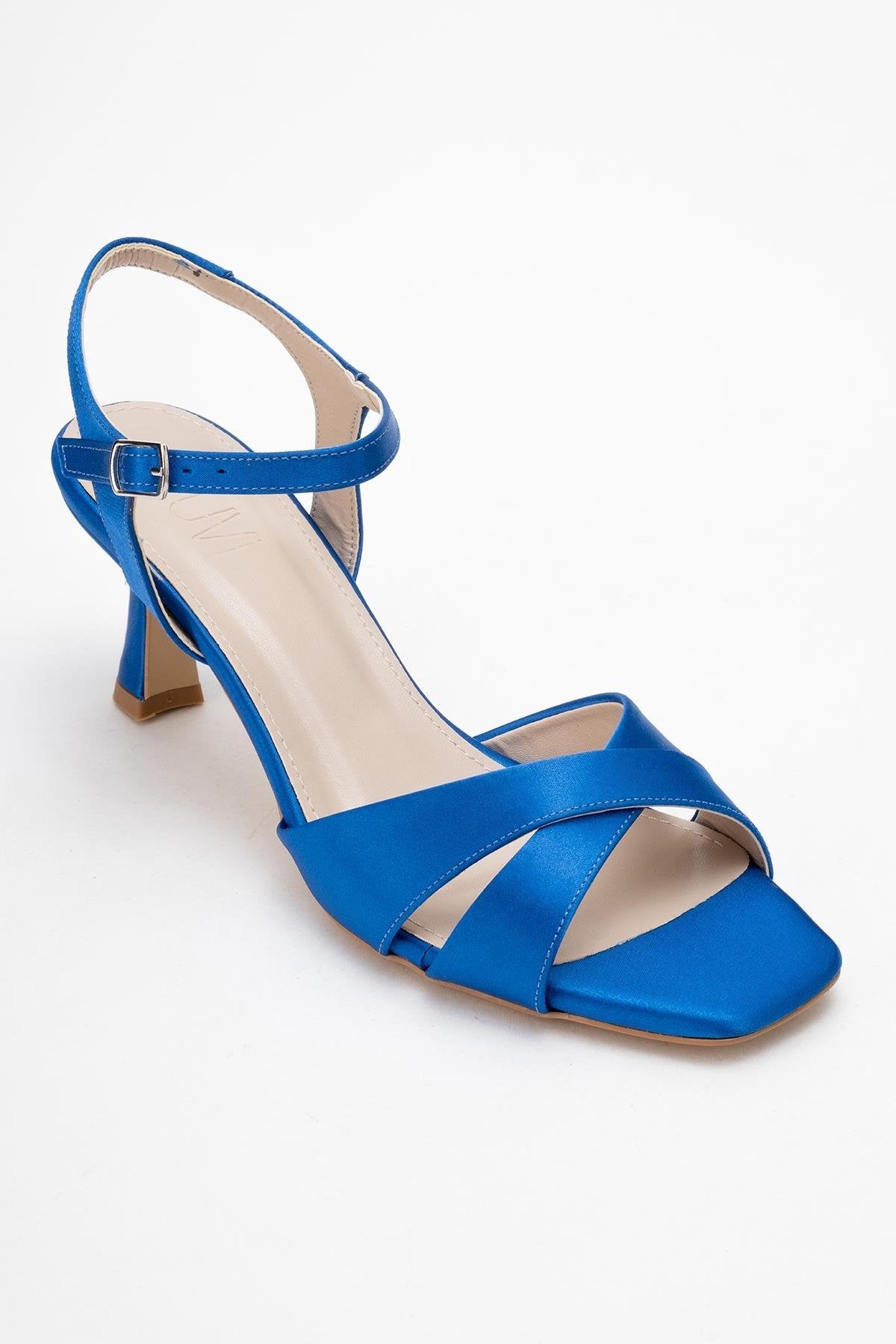 Melin - Sapphire Satin Cross-Strap Stiletto Pump (Women)