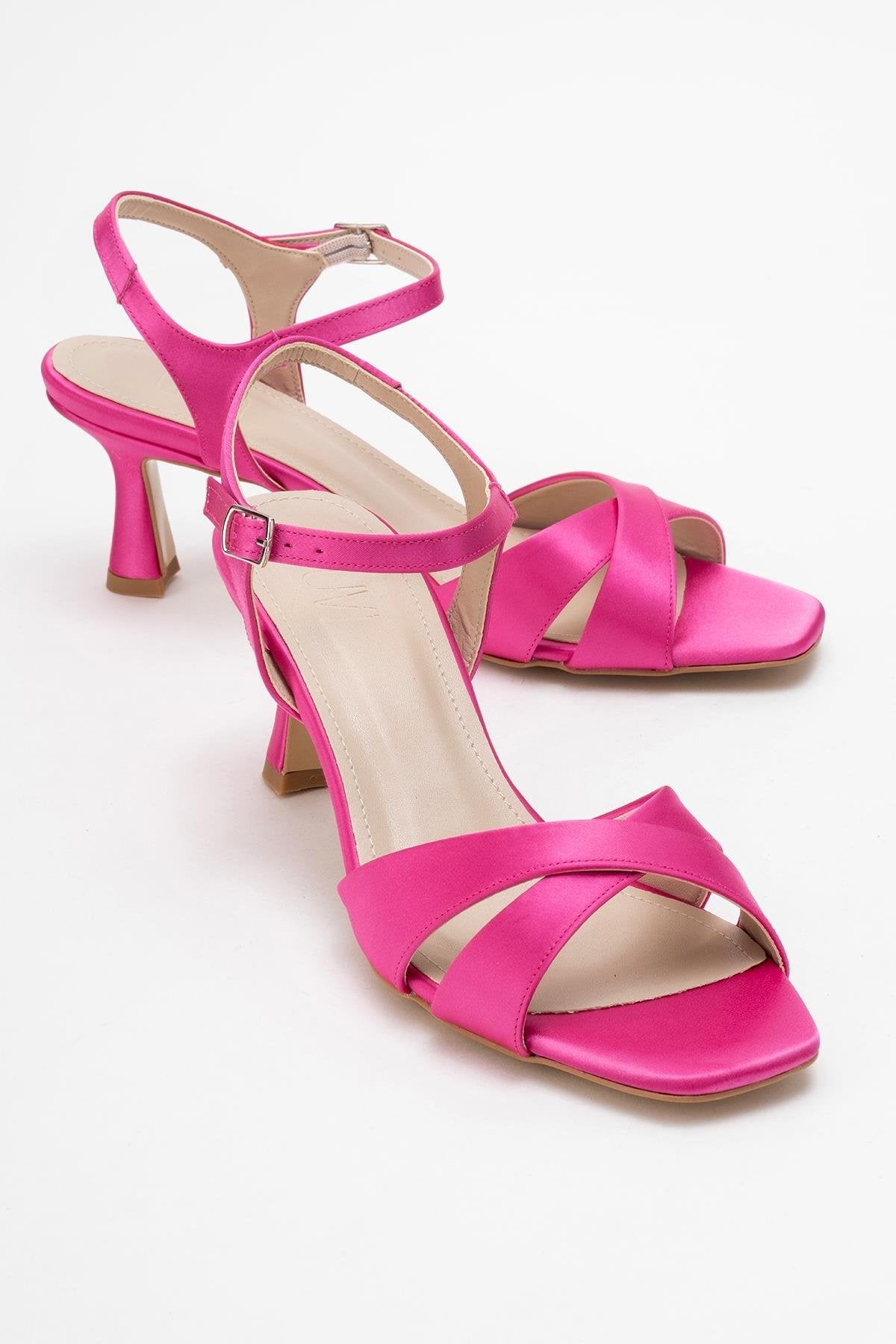 Melin - Fuchsia Satin Cross-Strap Stiletto Pump (Women)