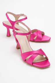 Melin - Fuchsia Satin Cross-Strap Stiletto Pump (Women)