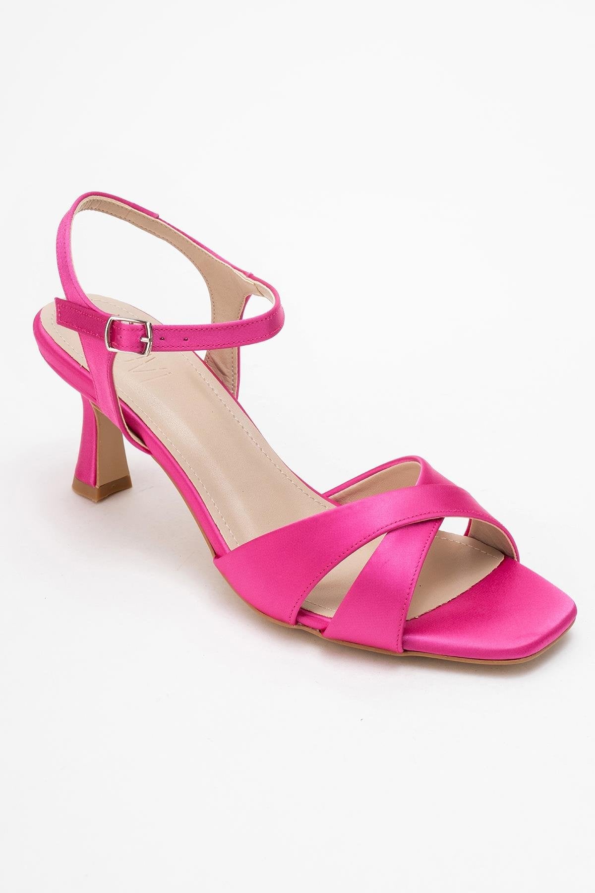 Melin - Fuchsia Satin Cross-Strap Stiletto Pump (Women)