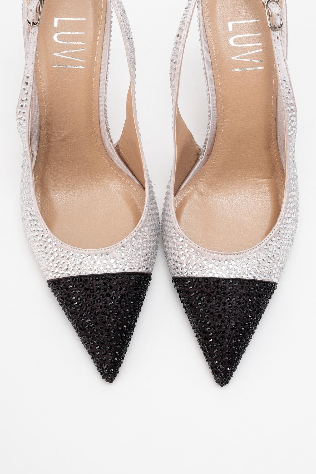 London - Beige Black Crystal-Embellished High Heel Shoe (Women)
