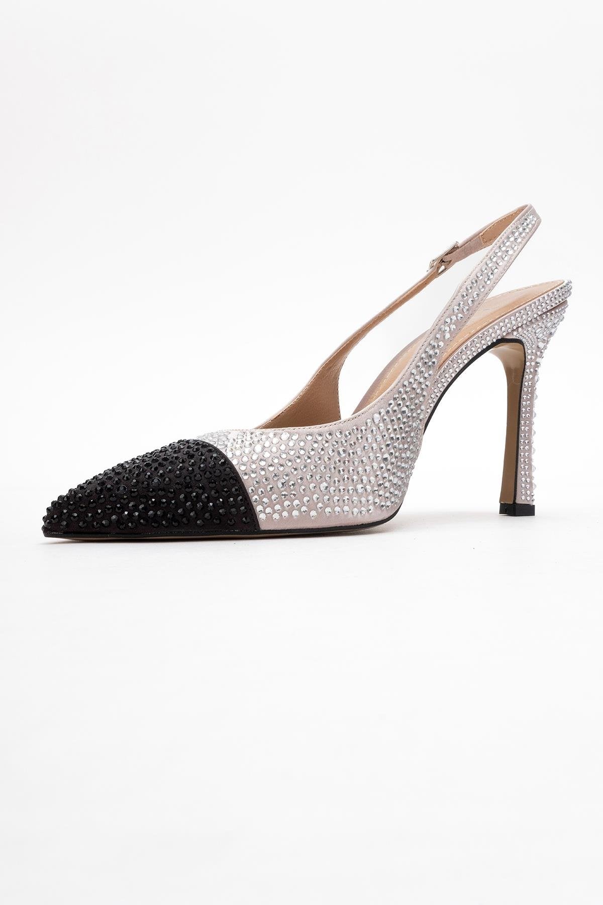 London - Beige Black Crystal-Embellished High Heel Shoe (Women)