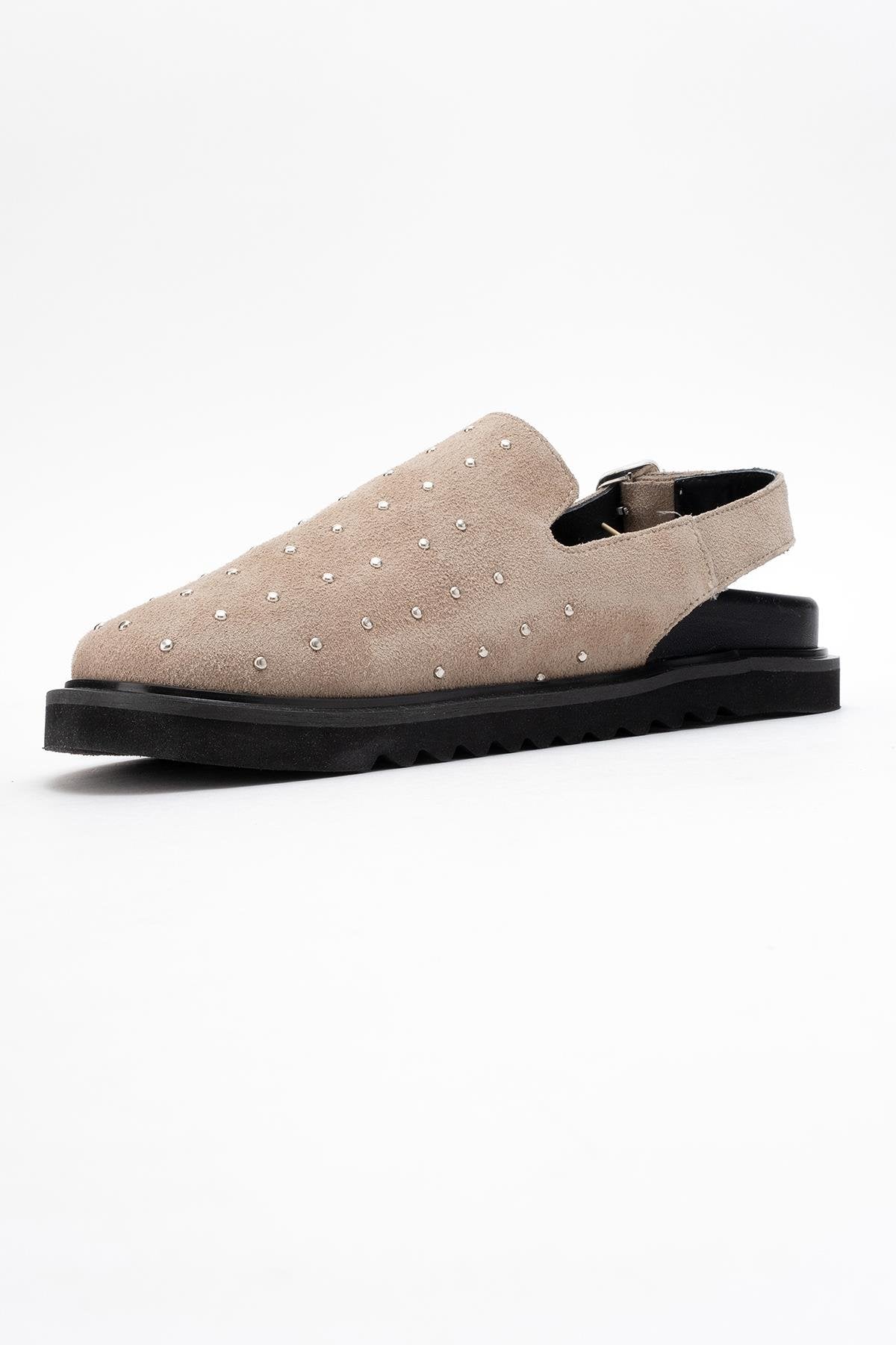 Our - Beige suede Leather Clogs (Women)