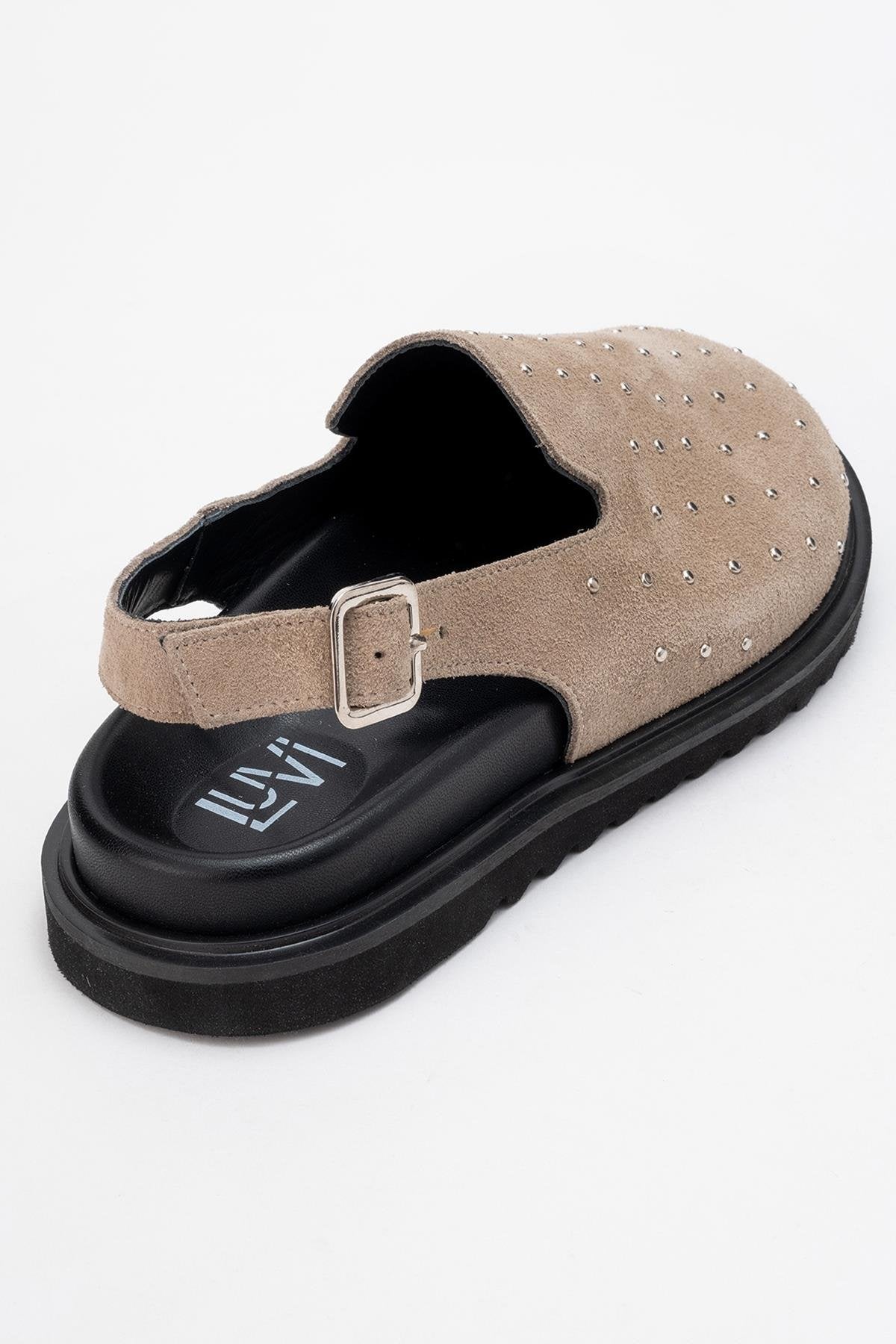 Our - Beige suede Leather Clogs (Women)