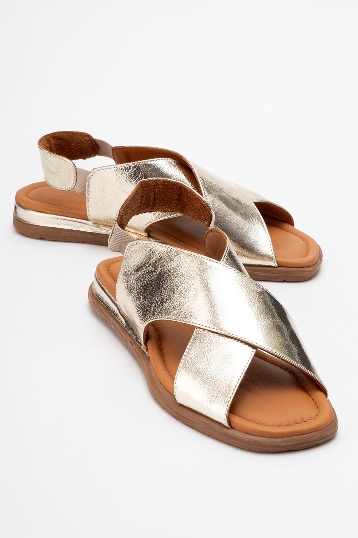 706 - Gold Leather Thong Sandals (Women)