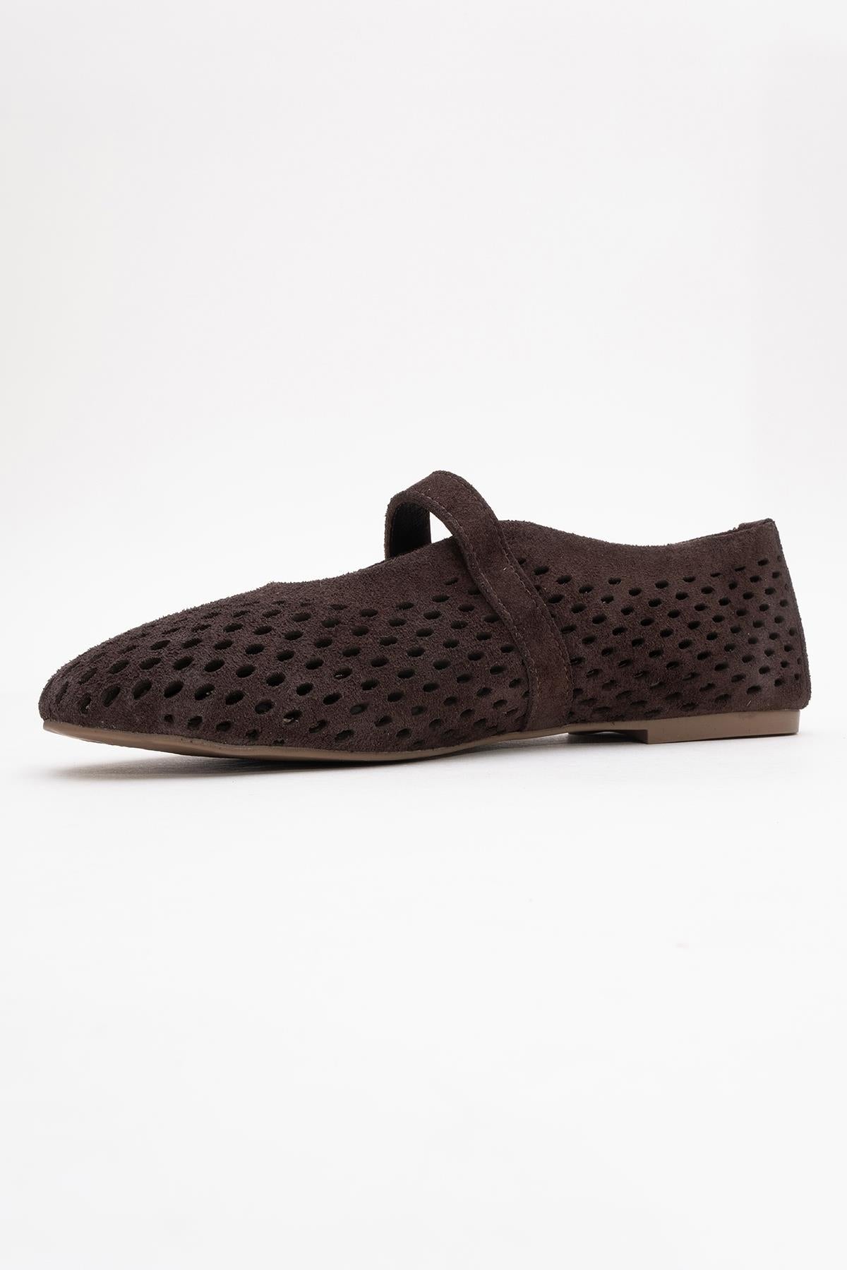 Arian - Brown Genuine Leather Ballet Flat (Women)