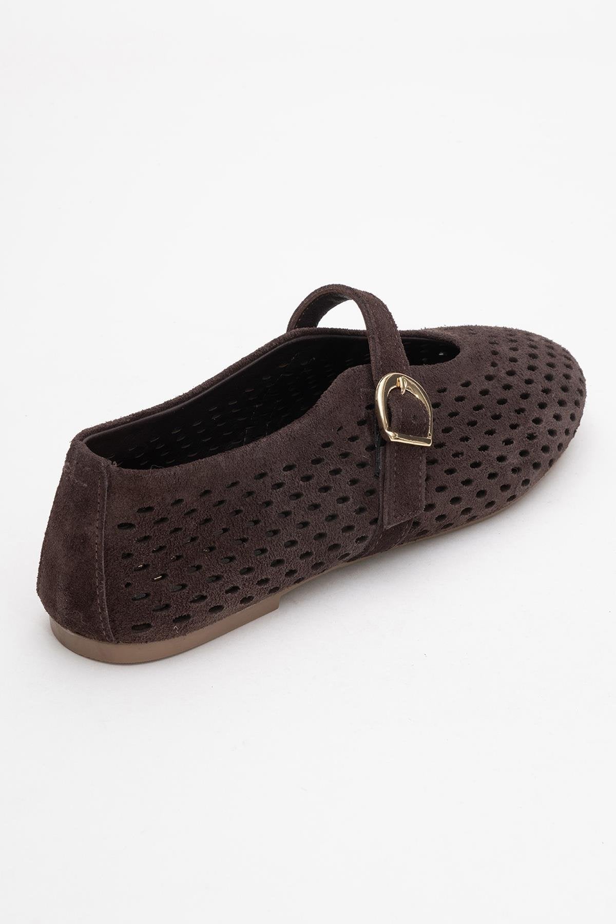 Arian - Brown Genuine Leather Ballet Flat (Women)