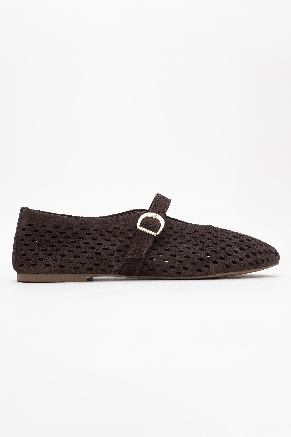 Arian - Brown Genuine Leather Ballet Flat (Women)
