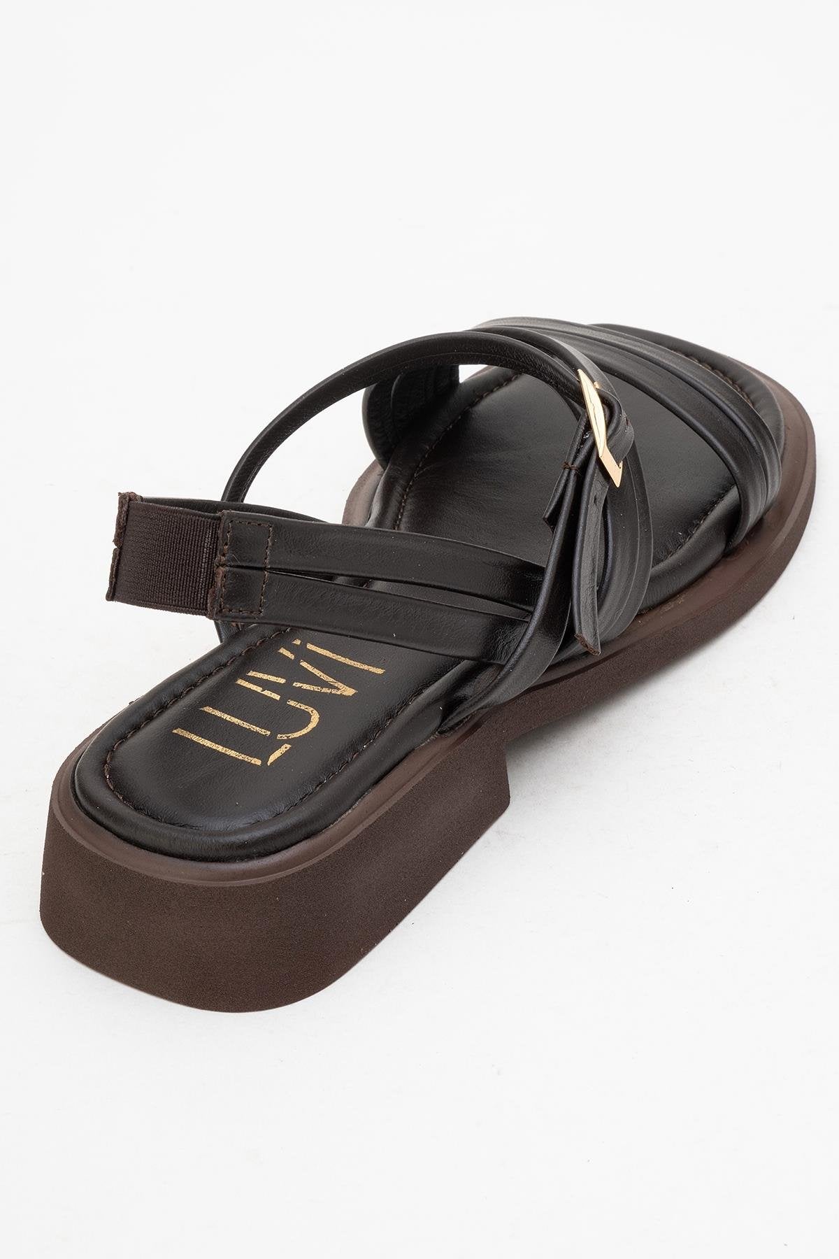 Cesar - Dark Brown Leather Sandals (Women)