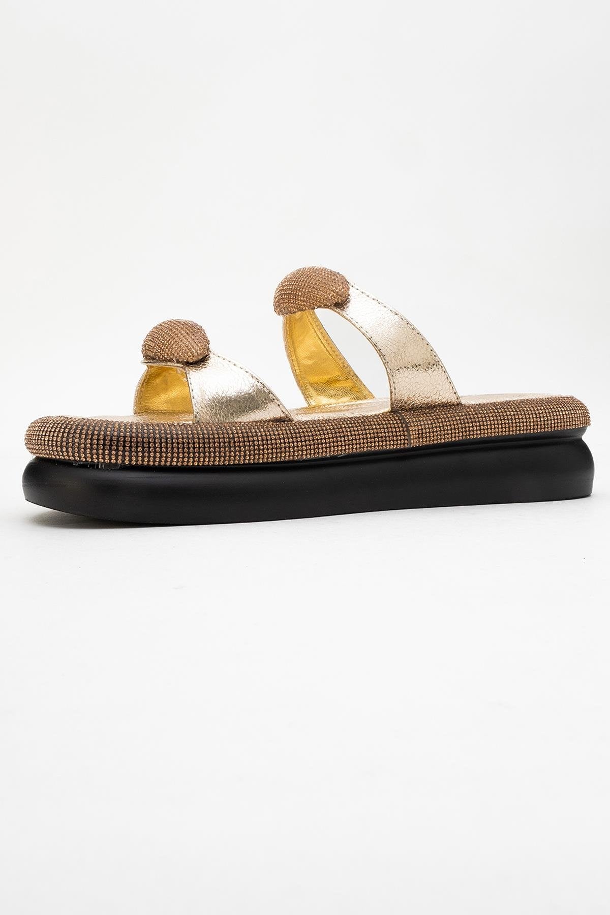 Finery Gold Embellished Platform Slide (Women)