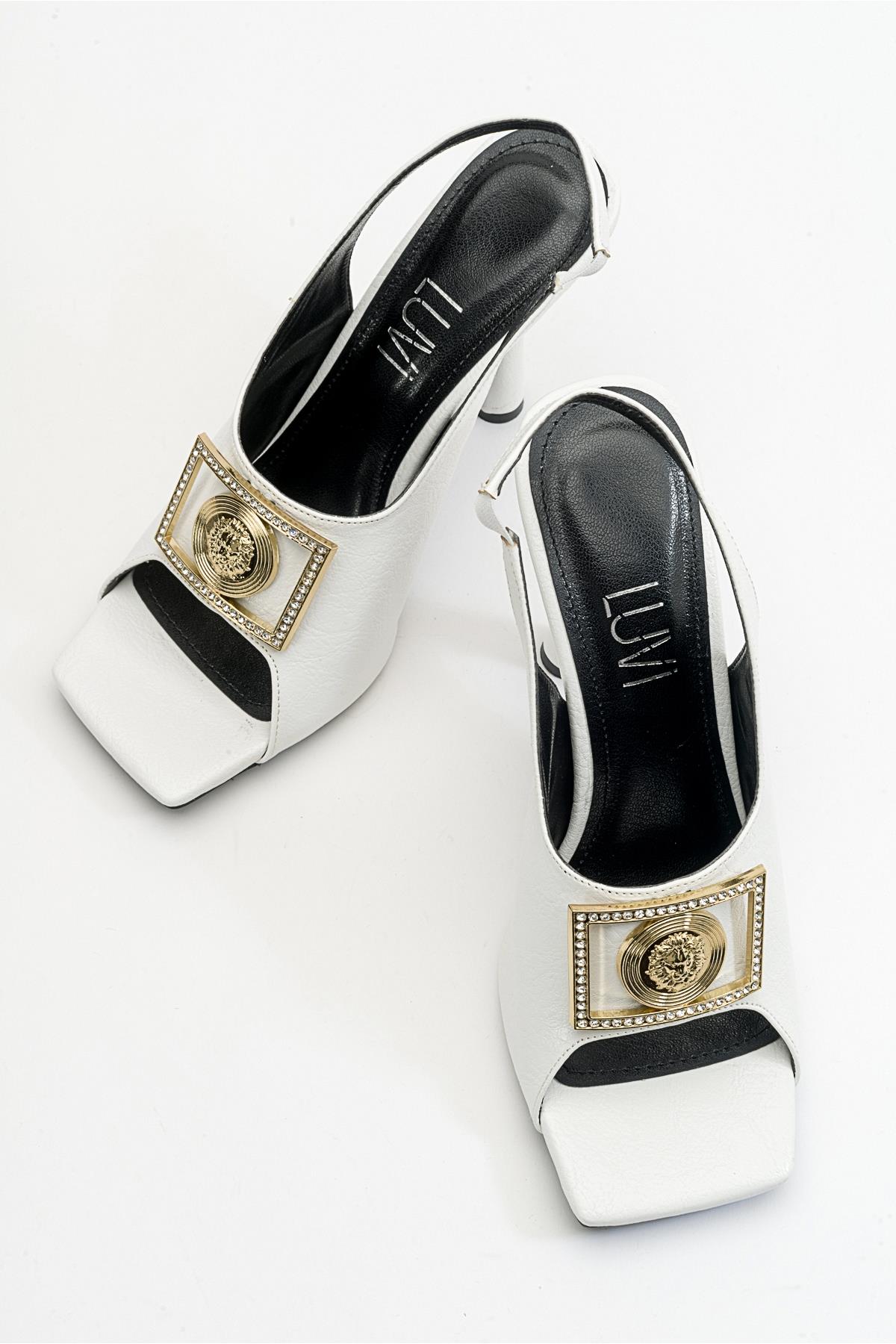 Olney - White Heeled Shoe (Women)