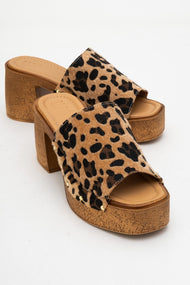 Pull - Leopard Suede Leather Heeled Mules (Women) (Copy)