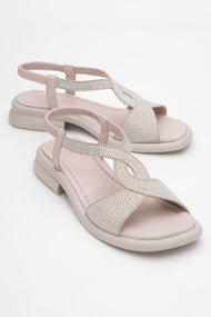 Sieglinde Light Pink Embellished Leather Sandal (Women)