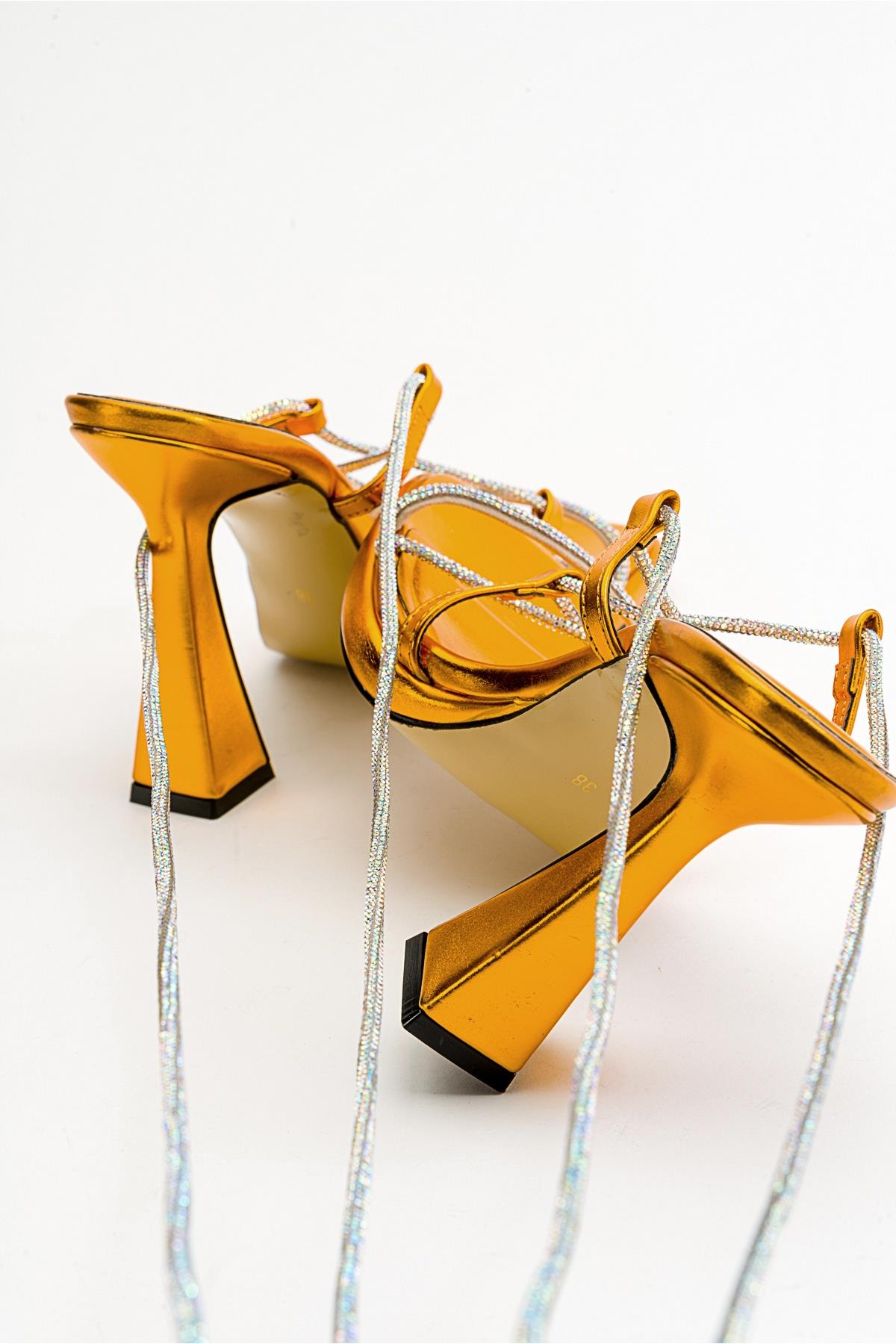 Mezzo - Metallic Orange Heeled Sandal (Women)