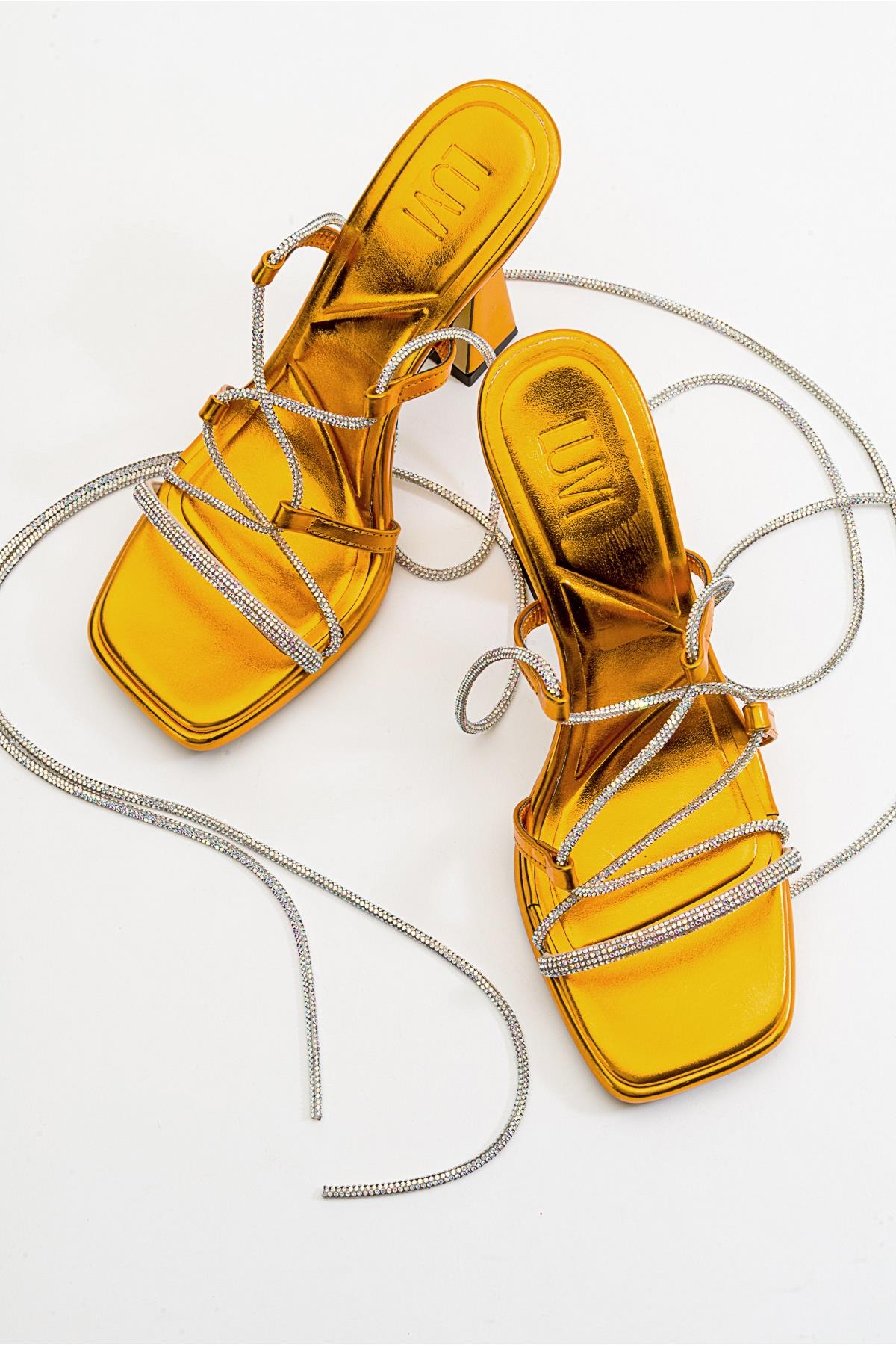 Mezzo - Metallic Orange Heeled Sandal (Women)