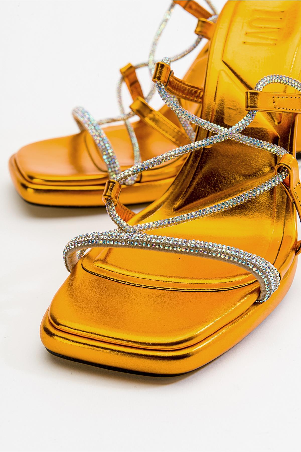 Mezzo - Metallic Orange Heeled Sandal (Women)