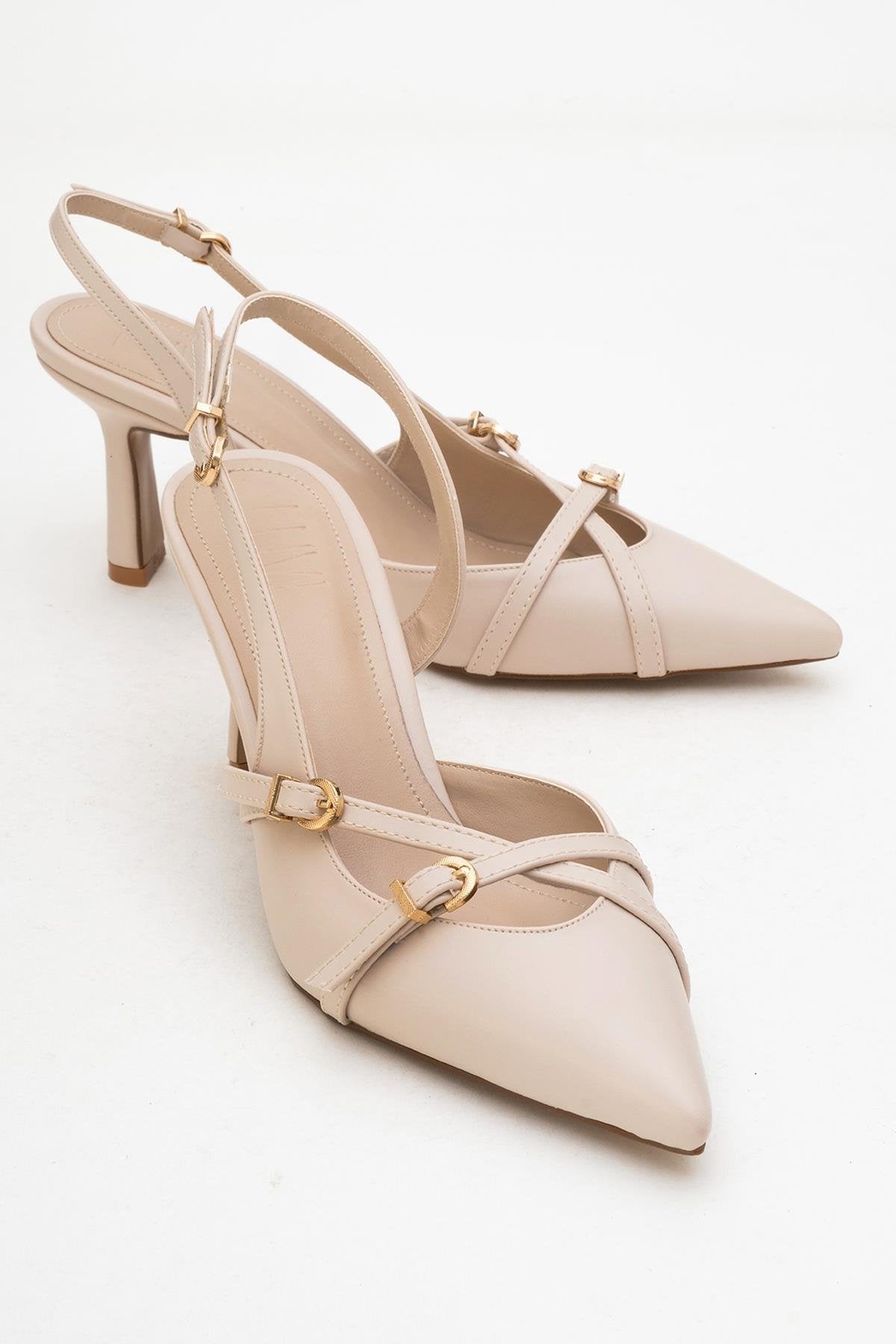 Biana - Beige Pointed Toe Stiletto Pump (Women)