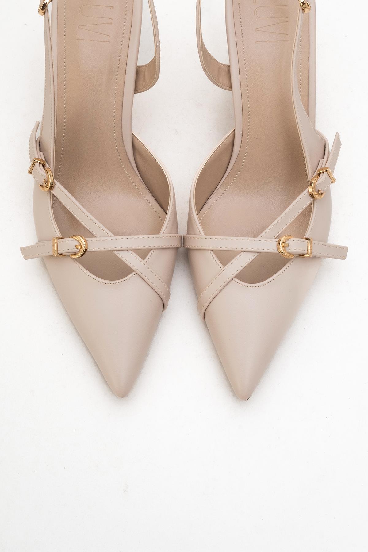 Biana - Beige Pointed Toe Stiletto Pump (Women)