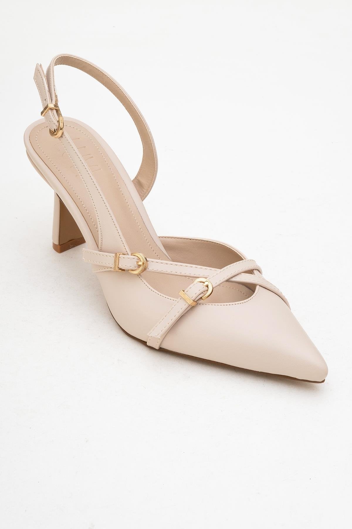 Biana - Beige Pointed Toe Stiletto Pump (Women)