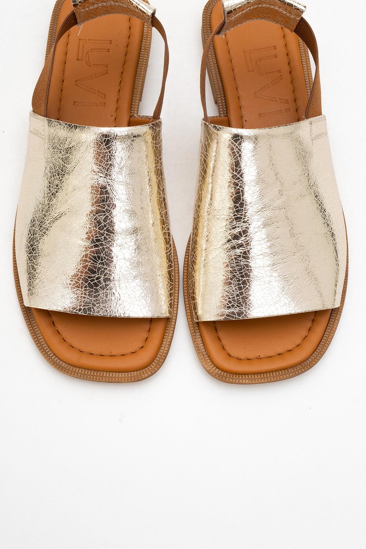 Fuela - Gold Leather Sandals (Women)