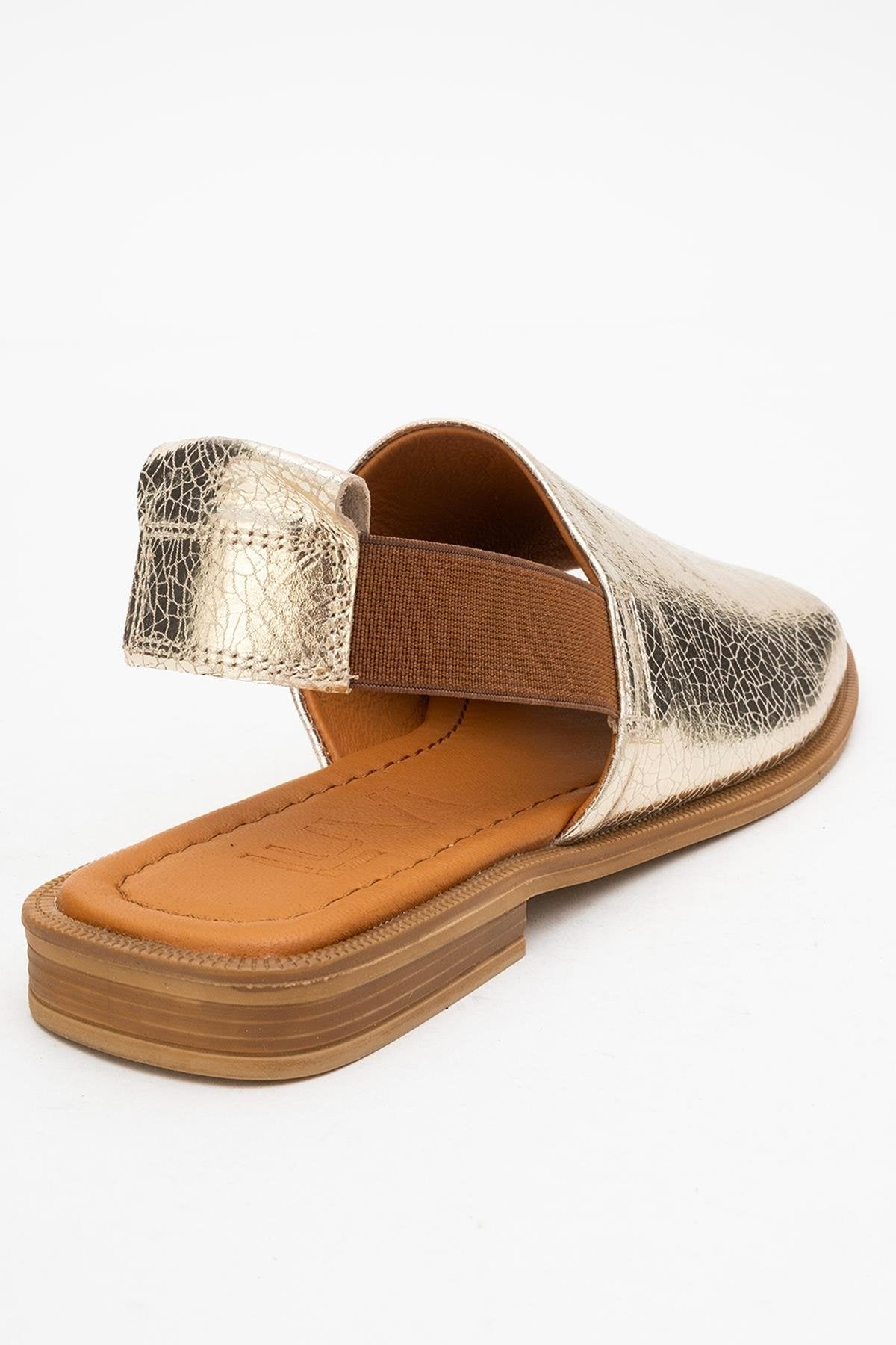 Fuela - Gold Leather Sandals (Women)