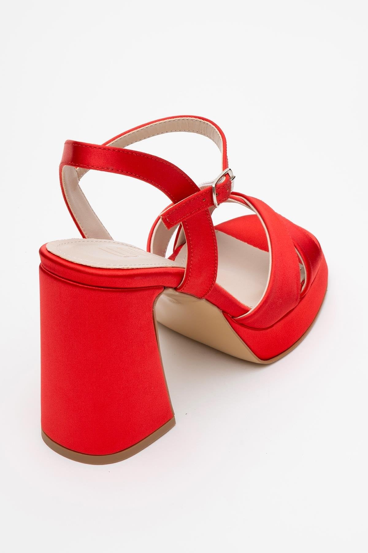 Lello - Red Satin Platform Heel Shoe (Women)