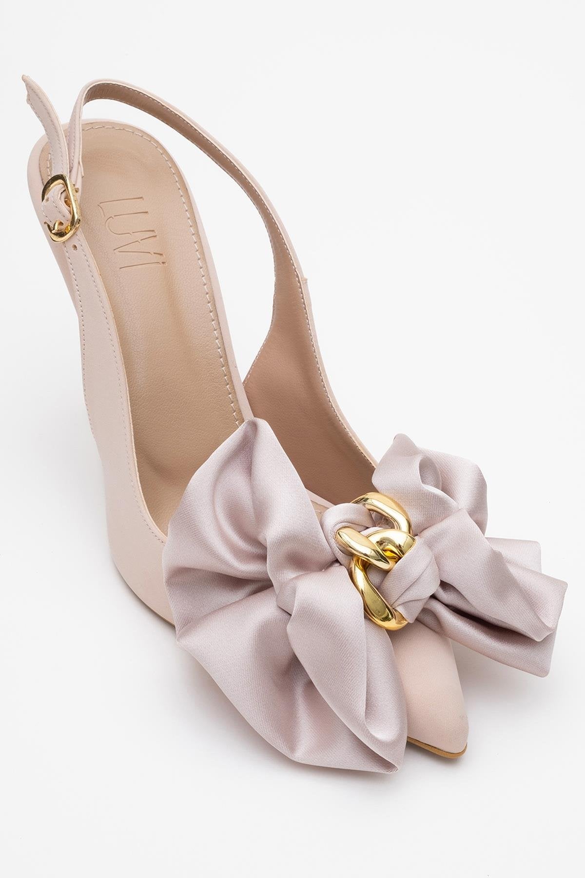 Noria - Beige Satin Floral Stiletto (Women)