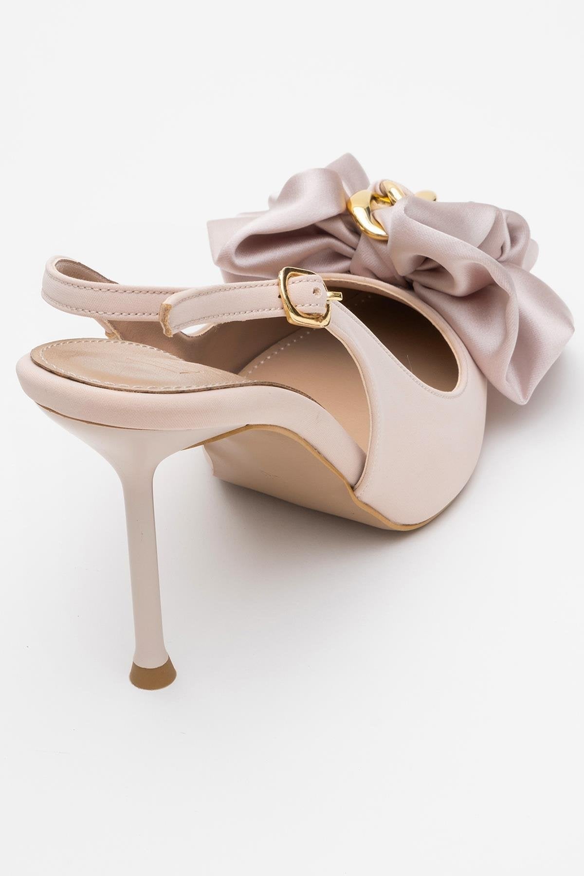 Noria - Beige Satin Floral Stiletto (Women)