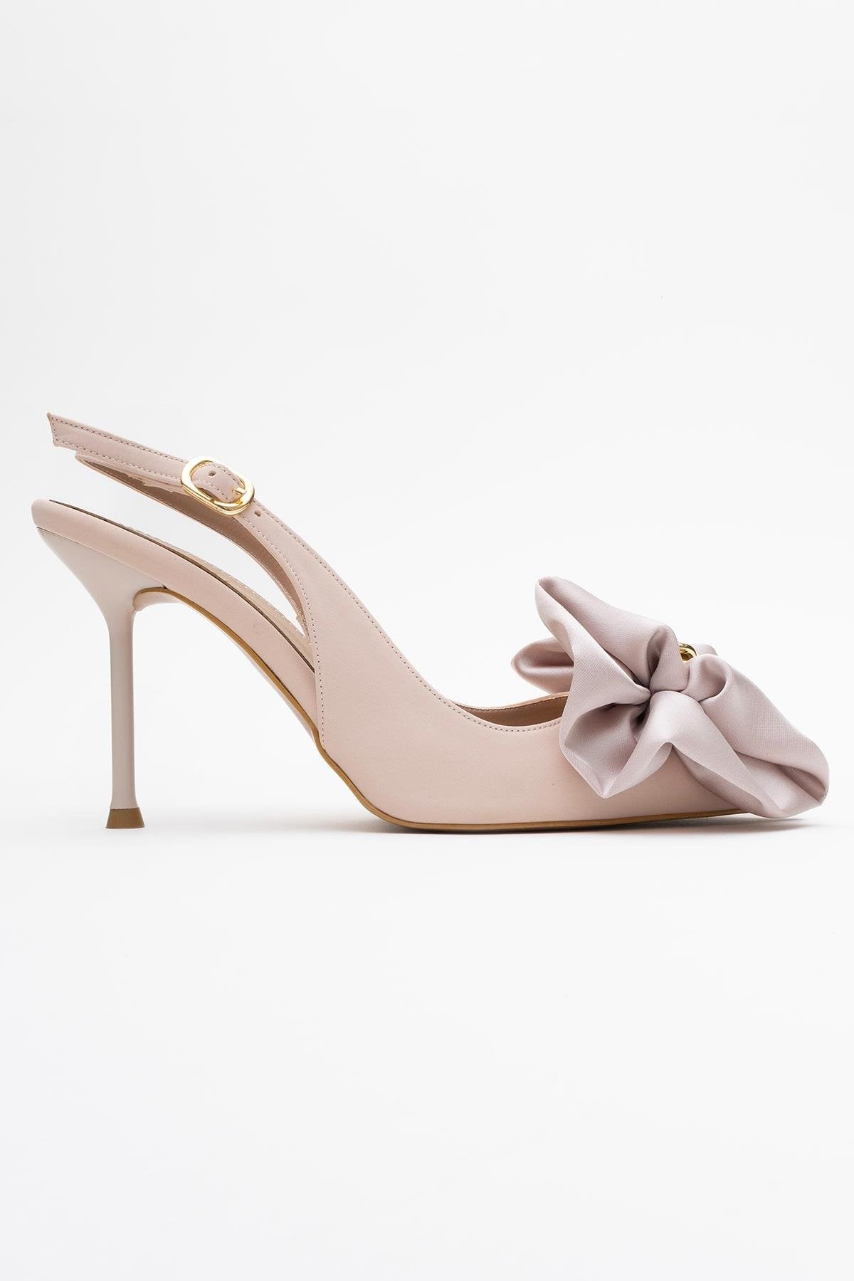Noria - Beige Satin Floral Stiletto (Women)