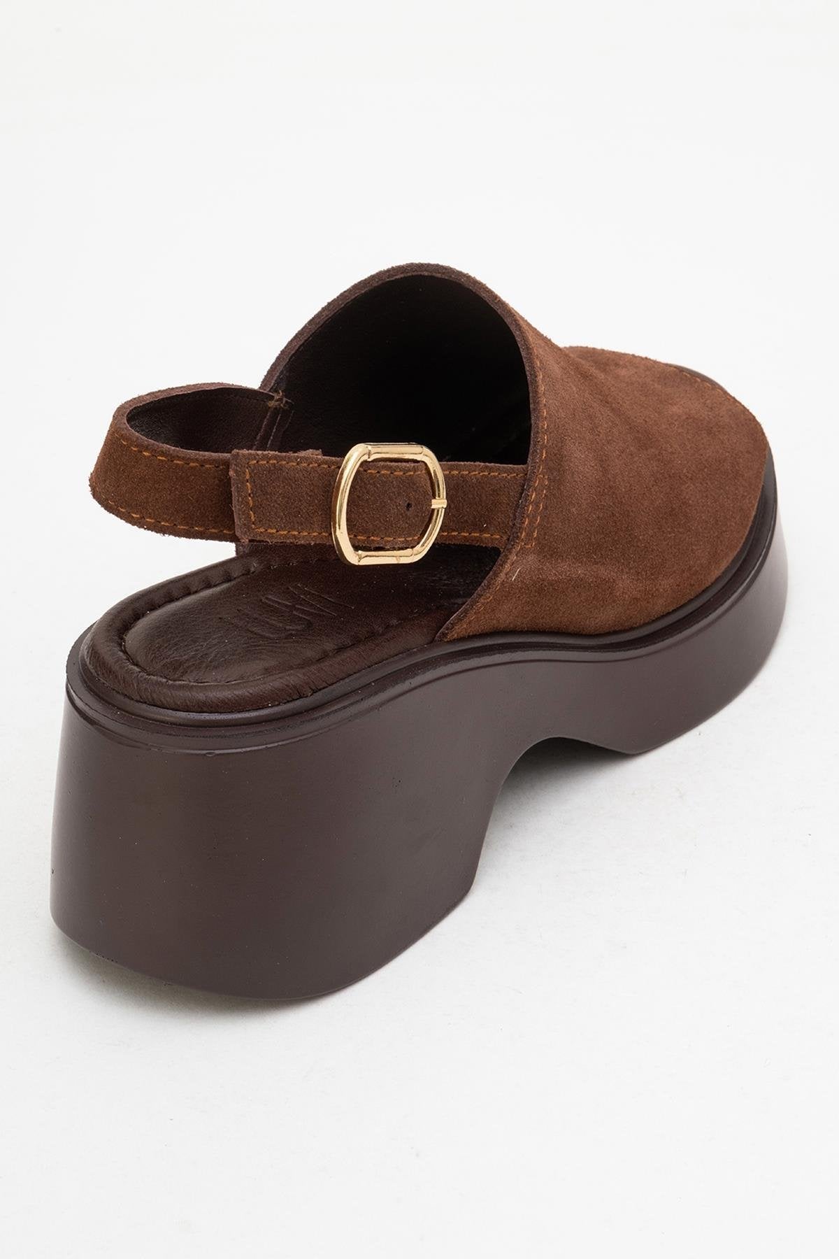 Power - Brown Suede Leather Platform Wedges (Women)