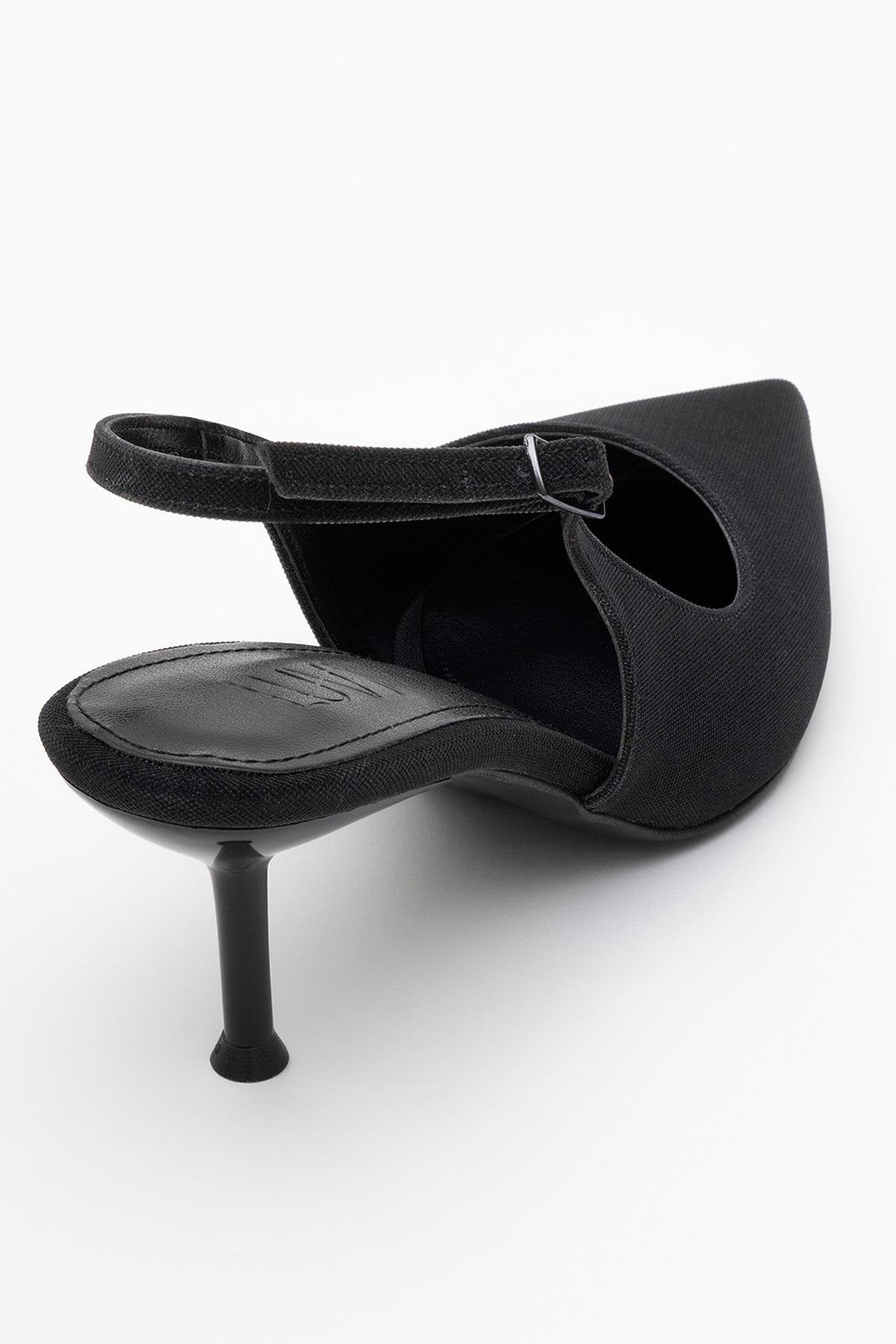 Caisa - Black Glitter Slingback Pointed Toe Pump (Women)