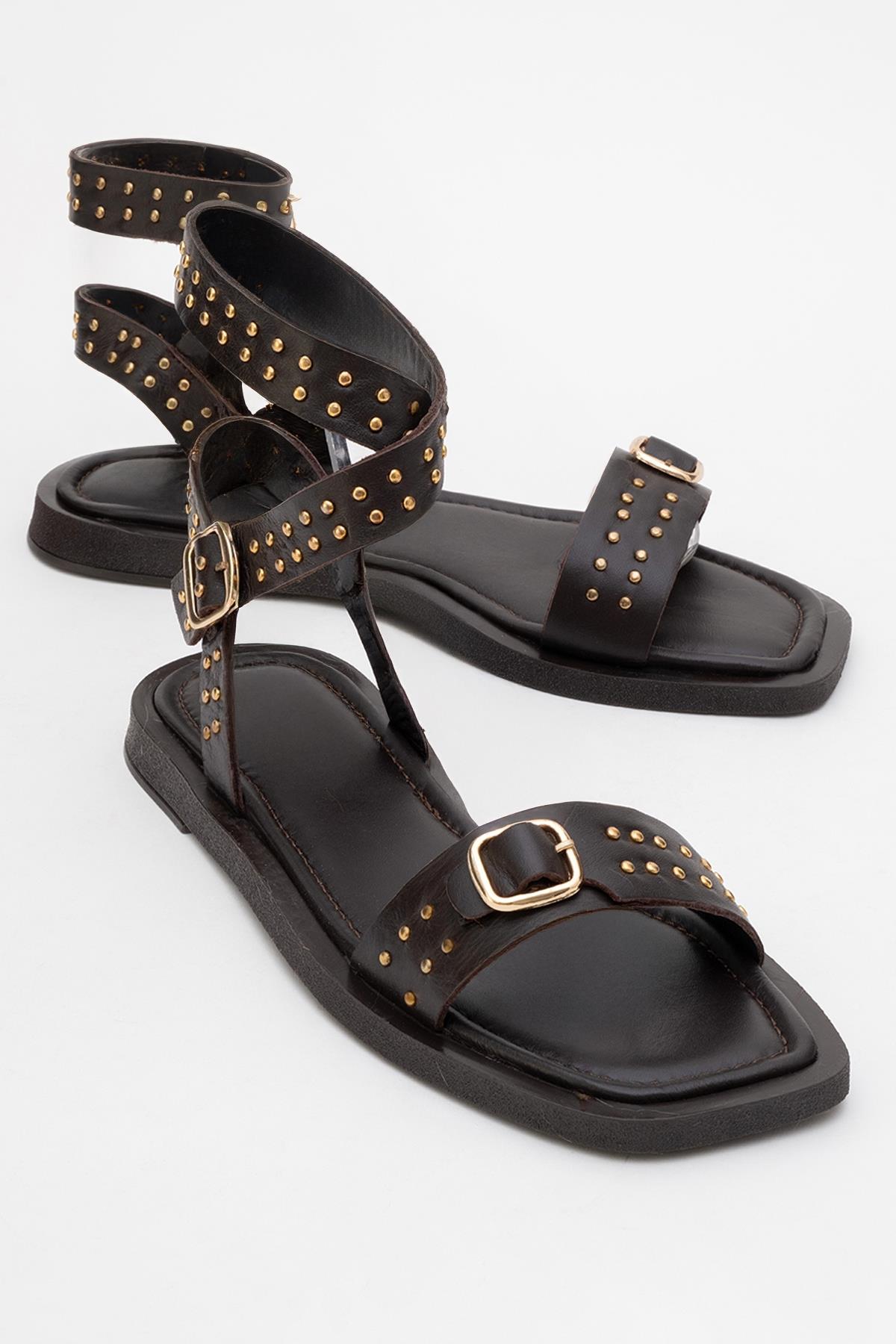 Carril - Brown Genuine Leather Sandal (Women)