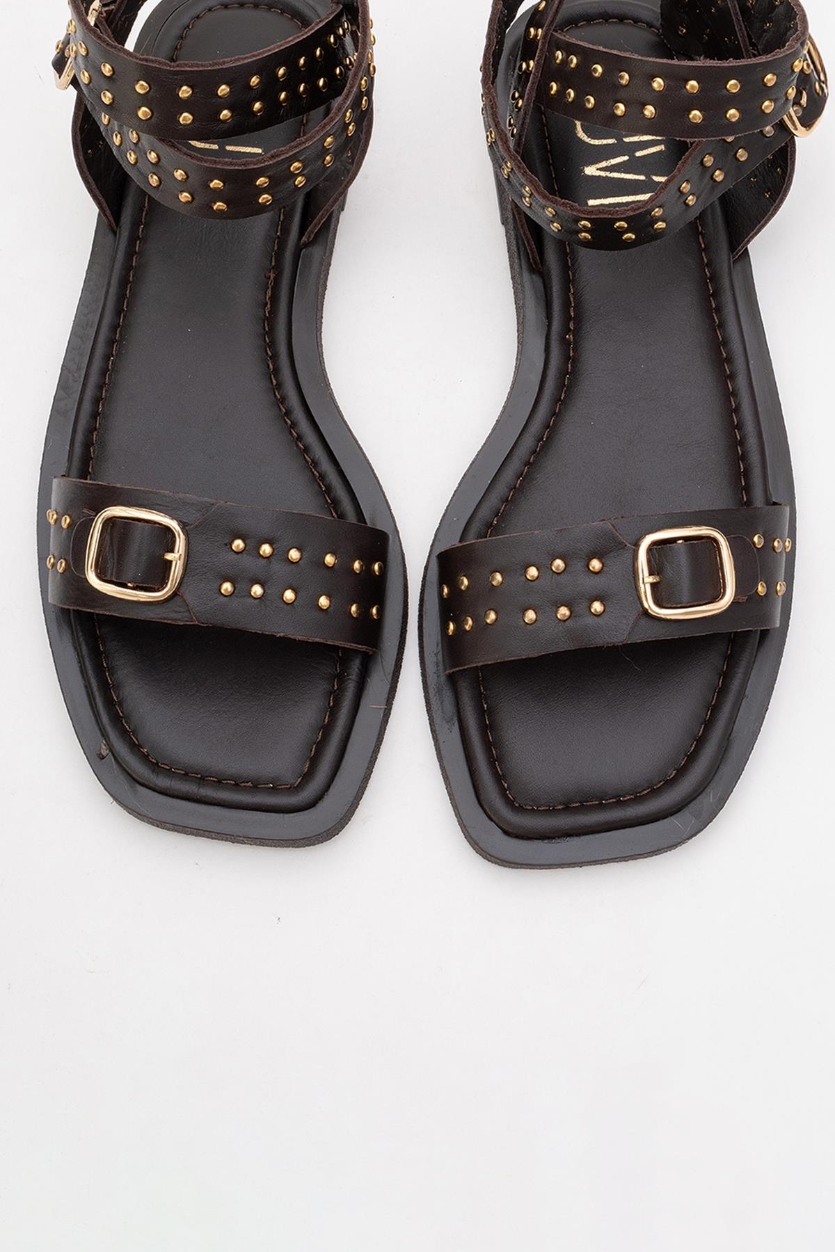 Carril - Brown Genuine Leather Sandal (Women)
