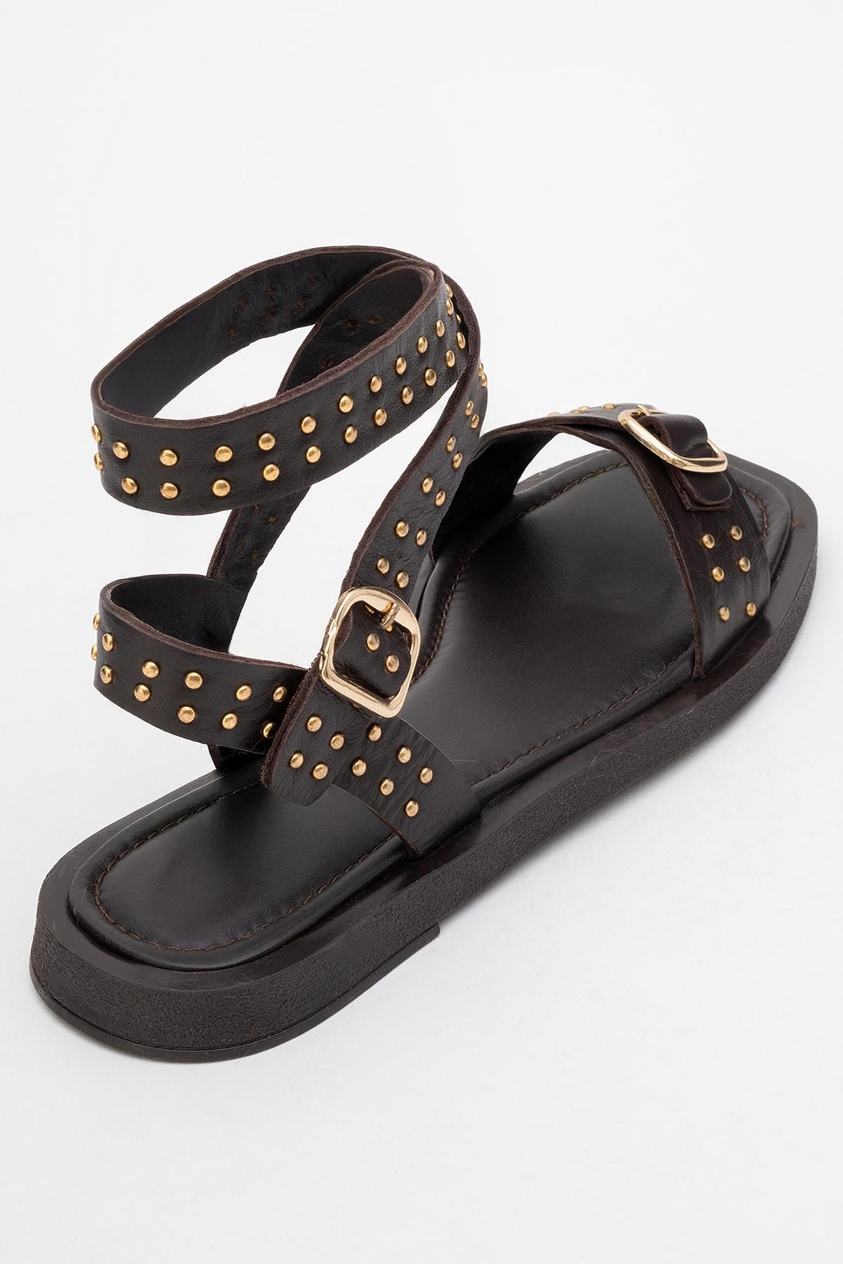 Carril - Brown Genuine Leather Sandal (Women)