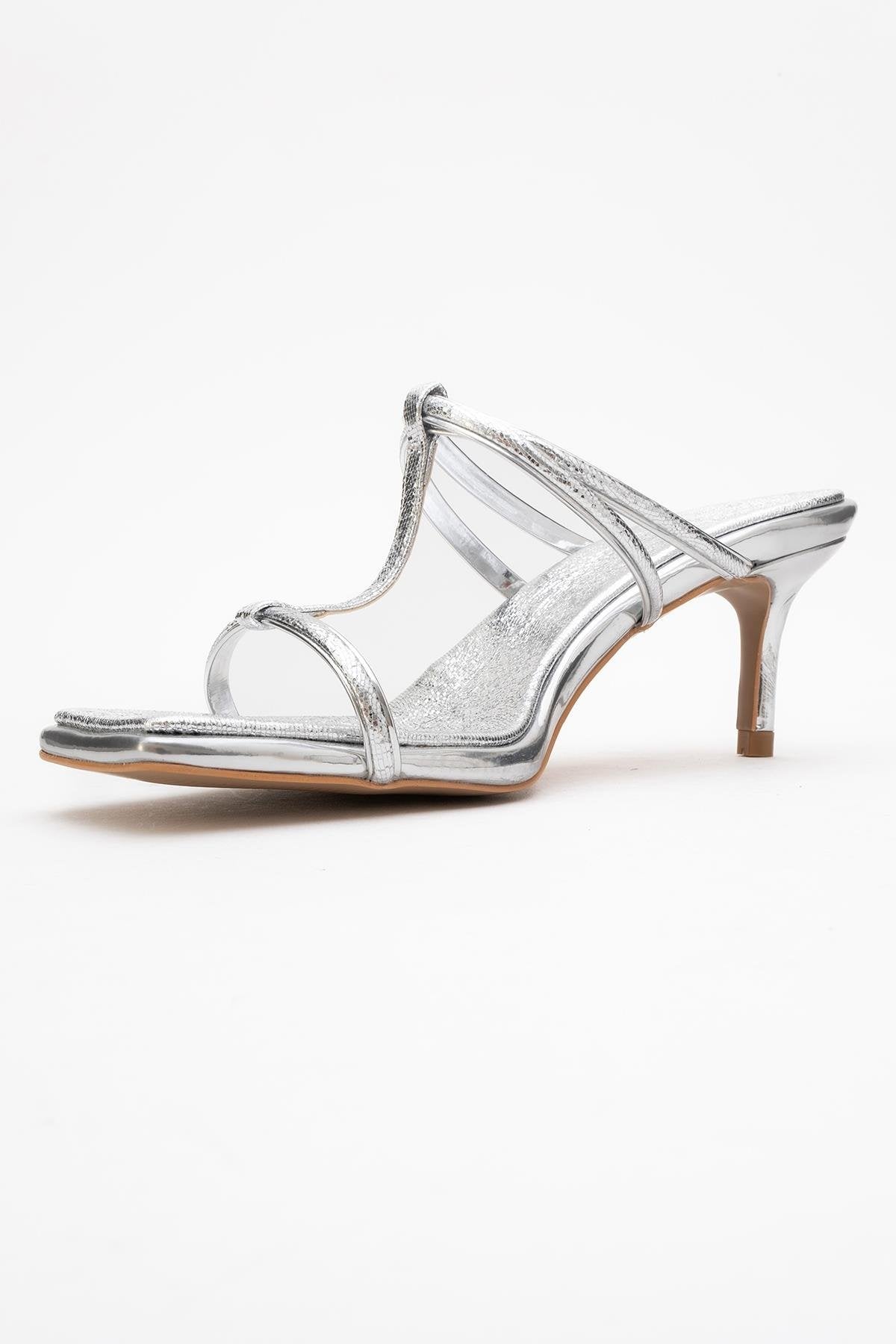 Mocha White Square‑Toe Thin‑Strap Heel Sandal (Women)