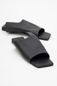 Orianna - Black Leather Slide Sandal (Women)