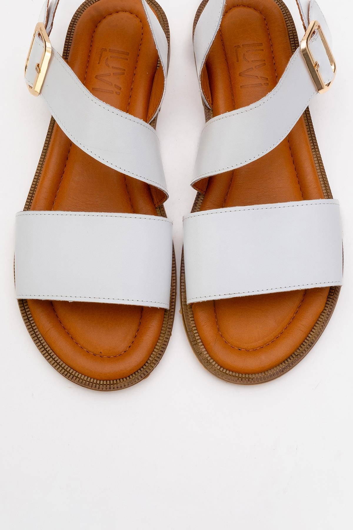 Majesty White Leather Sandal (Women)