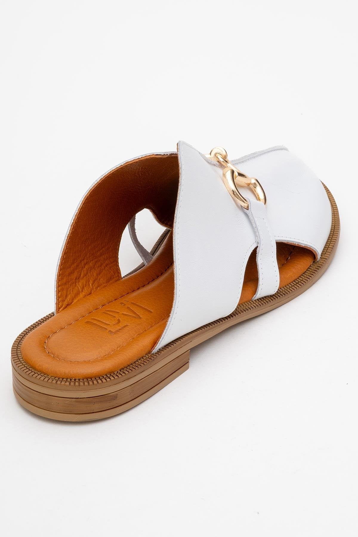 Favor - White Leather Mule Slide (Women)